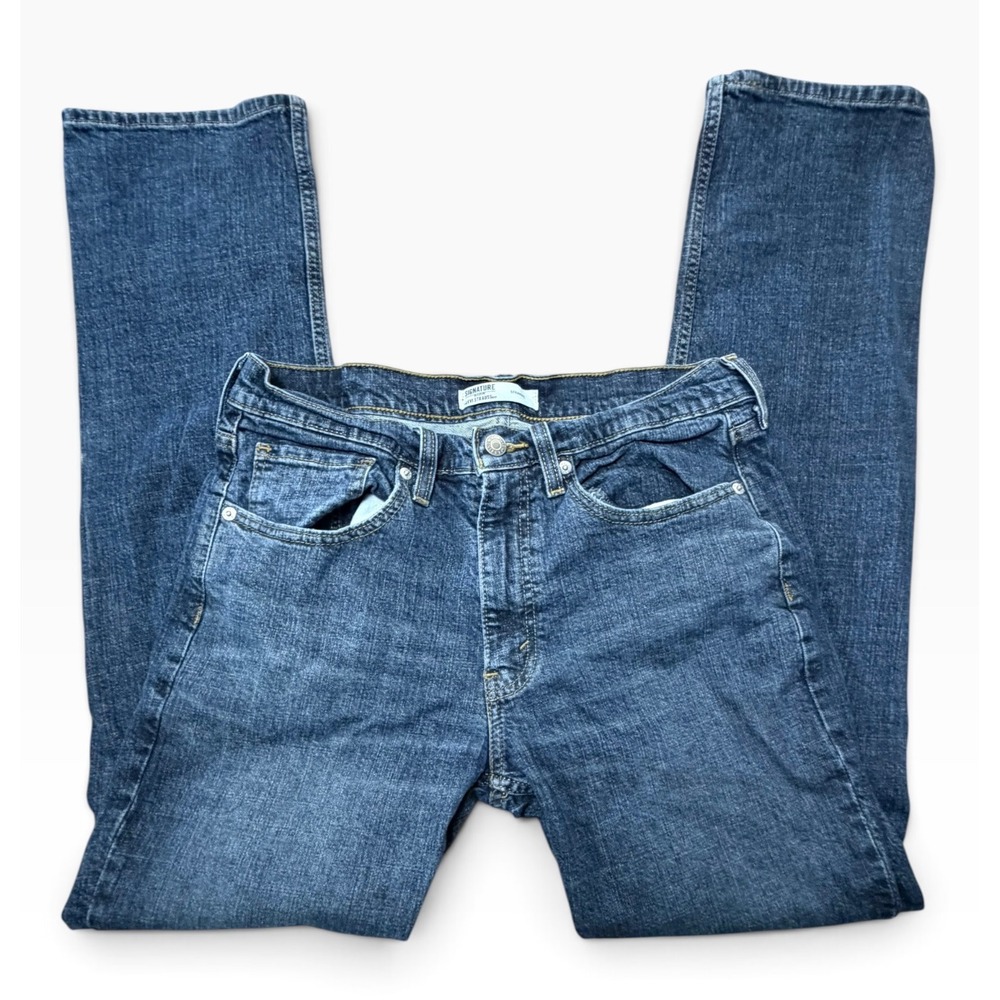 Signature by Levi Strauss & Co Gold Label Mens Straight Fit Jeans Blue W32 L32